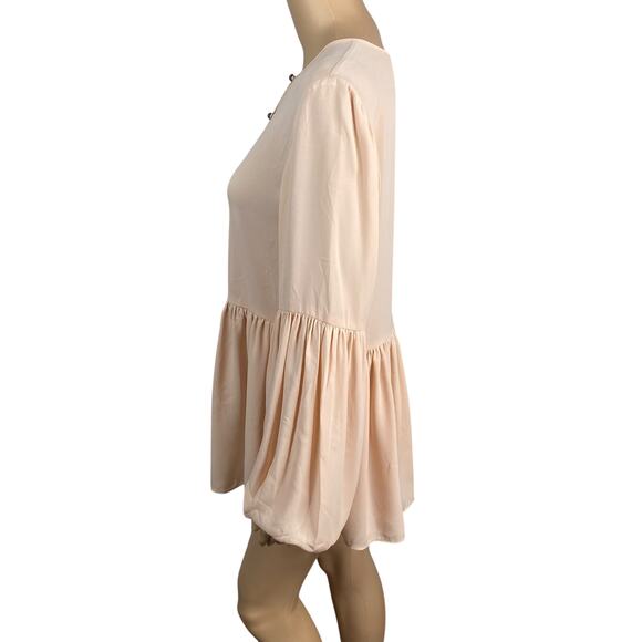 Banana Republic x Olivia Palermo Peach Pink Gathered Empire Blouse SZ M - Picture 5 of 10